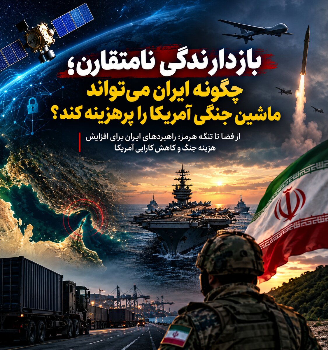 بازدارندگی نامتقارن؛ چگونه ایران می‌تواند ماشین جنگی آمریکا را پرهزینه کند؟ + ویدئو