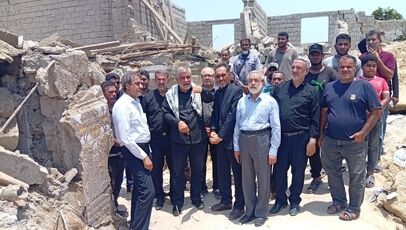 بازدید نمایندگان مجلس از اماکن آسیب‌دیده در قشم بر اثر تجاوز دشمن آمریکایی