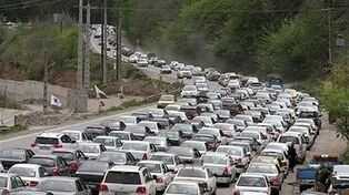 ترافیک سنگین در محورهای چالوس و هراز امروز پنجشنبه 25 تیر 1405